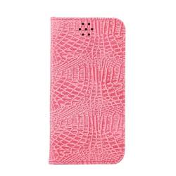 Husa CROCODILE pentru SAMSUNG GALAXY S7 G930. Piele. Inchidere magnetica. Roz 