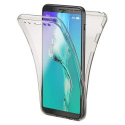 Husa Full TPU 360° fata + spate pentru Samsung Galaxy A8 2018 Gri Transparent 