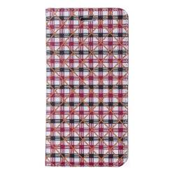 Husa GRID CASE pentru iPhone 6 Plus si iPhone 6S Plus. Piele. Flip orizontal. Rosu-Negru 