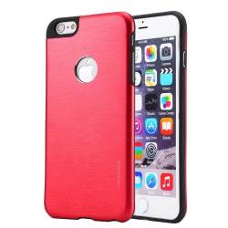 Husa metalica BRUSHED TEXTURE pentru iPhone 6 Plus si iPhone 6S Plus. Rosu 