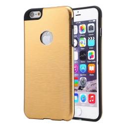 Husa metalica BRUSHED TEXTURE pentru iPhone 6 si iPhone 6S. Auriu 