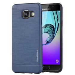 Husa metalica BRUSHED TEXTURE pentru SAMSUNG GALAXY A7 2016 A710. Albastru metalizat 