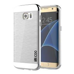 Husa protectie Brushed Bicromatic pentru SAMSUNG GALAXY S7 EDGE. Argintiu 