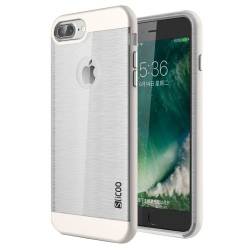 Husa protectie BRUSHED pentru iPhone 7 Plus. Alb-Gri 