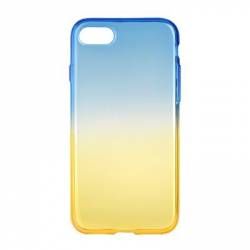 Husa protectie OMBRE CARBON pentru iPhone 7. Albastru-Auriu 