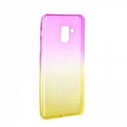 Husa protectie OMBRE CARBON pentru SAMSUNG GALAXY A8 PLUS 2018 A730F. Roz-Auriu 