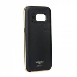 Husa protectie SILK pentru Samsung GALAXY S8 PLUS G955 cu bumper metalizat auriu. Negru 