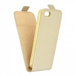 Husa protectie SLIM FRESH pentru iPhone 7 PLUS. Piele. Flip vertical. Inchidere magnetica. Auriu 