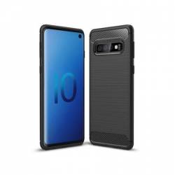 Husa protectie spate carbon soft silicon pentru Samsung Galaxy S10 capac de protectie carcasa bumper Negru BBL693 