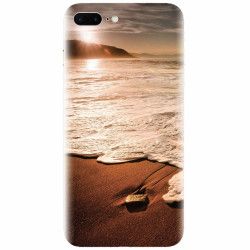 Husa silicon pentru Apple Iphone 8 Plus Sunset Foamy Beach Wave 