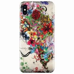 Husa silicon pentru Apple Iphone XS Max Abstract Flowers Tattoo Illustration 