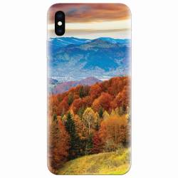 Husa silicon pentru Apple Iphone XS Max Autumn Mountain Fall Rusty Forest Colours 
