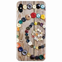 Husa silicon pentru Apple Iphone XS Max Colorful Buttons Spiral Wood Deck 