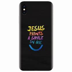 Husa silicon pentru Apple Iphone XS Max Jesus Paints A Smile In Me 