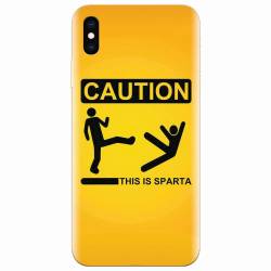 Husa silicon pentru Apple Iphone XS This Is Sparta Funny Illustration 