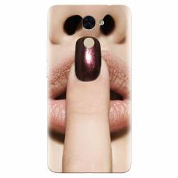 Husa silicon pentru Huawei Enjoy 7 Plus Finger Purple Nailpolish Girl Lips 