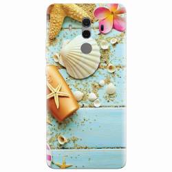 Husa silicon pentru Huawei Mate 10 Pro Blue Wood Seashells Sea Star