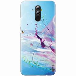 Husa silicon pentru Huawei Mate 20 Lite Artistic Paint Splash Purple Butterflies 