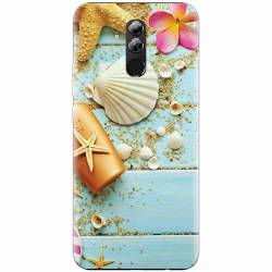 Husa silicon pentru Huawei Mate 20 Lite Blue Wood Seashells Sea Star