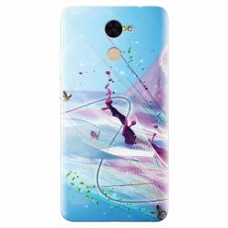 Husa silicon pentru Huawei Nova Lite Plus Artistic Paint Splash Purple Butterflies 