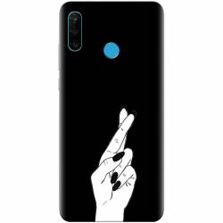 Husa silicon pentru Huawei P30 Lite Finger Cross 