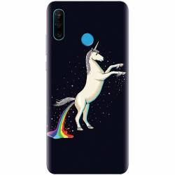 Husa silicon pentru Huawei P30 Lite Unicorn Shitting Rainbows 