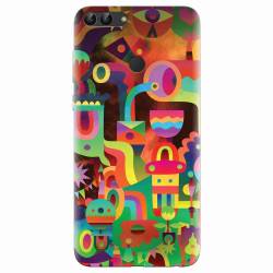 Husa silicon pentru Huawei P Smart Abstract Colorful Shapes 