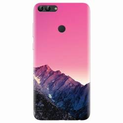 Husa silicon pentru Huawei P Smart Mountain Peak Pink Gradient Effect