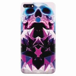 Husa silicon pentru Huawei Y7 Prime 2018 Abstract Framed Skull 