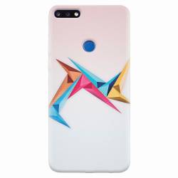 Husa silicon pentru Huawei Y7 Prime 2018 Abstract Minimalistic Colors Triangles 