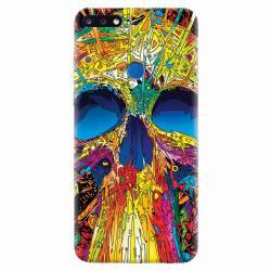 Husa silicon pentru Huawei Y7 Prime 2018 Abstract Multicolored Skull 