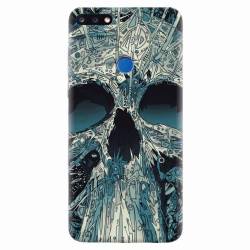 Husa silicon pentru Huawei Y7 Prime 2018 Abstract Skull Artwork Illustration 