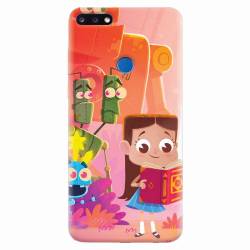 Husa silicon pentru Huawei Y7 Prime 2018 Children Kids Robots Illustration Colorful K 