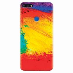 Husa silicon pentru Huawei Y7 Prime 2018 Colorful Dry Paint Strokes Texture 