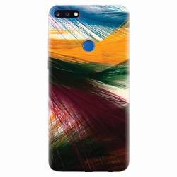 Husa silicon pentru Huawei Y7 Prime 2018 Colorful Peacock Feathers 