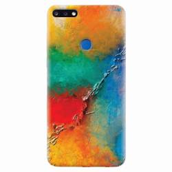 Husa silicon pentru Huawei Y7 Prime 2018 Colorful Wall Paint Texture 