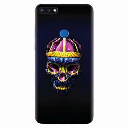 Husa silicon pentru Huawei Y7 Prime 2018 Colorfull Skull 