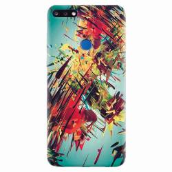 Husa silicon pentru Huawei Y7 Prime 2018 Complex Abstract Colorful 3D Drawing 