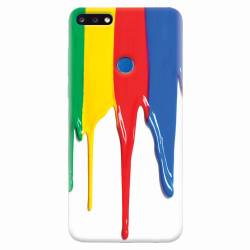 Husa silicon pentru Huawei Y7 Prime 2018 Dripping Colorful Paint 