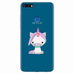 Husa silicon pentru Huawei Y7 Prime 2018 Horn To Be Wild Cute Unicorn 