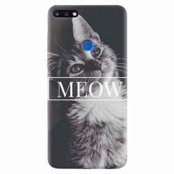 Husa silicon pentru Huawei Y7 Prime 2018 Meow Cute Cat 