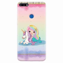 Husa silicon pentru Huawei Y7 Prime 2018 Mermaid Unicorn Play 