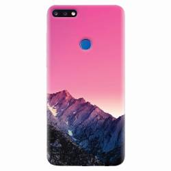 Husa silicon pentru Huawei Y7 Prime 2018 Mountain Peak Pink Gradient Effect 