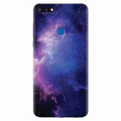 Husa silicon pentru Huawei Y7 Prime 2018 Purple Space Nebula 