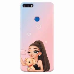 Husa silicon pentru Huawei Y7 Prime 2018 Selfie With Sweet Dog