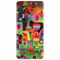 Husa silicon pentru Samsung Galaxy A9 2018 Abstract Colorful Shapes 
