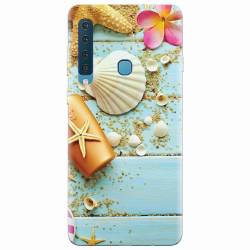 Husa silicon pentru Samsung Galaxy A9 2018 Blue Wood Seashells Sea Star 