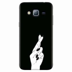 Husa silicon pentru Samsung Galaxy J3 2016 Finger Cross 