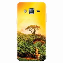 Husa silicon pentru Samsung Galaxy J3 2016 Hill Top Tree Golden Light 