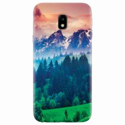 Husa silicon pentru Samsung Galaxy J3 2017 Forest Hills Snowy Mountains And Sunset Clouds 